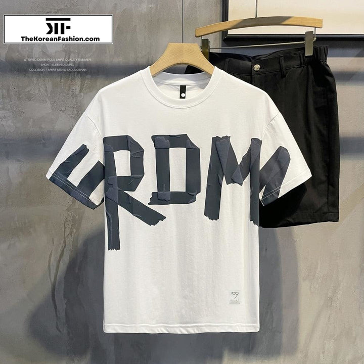 Letter Print Round Neck T-Shirt