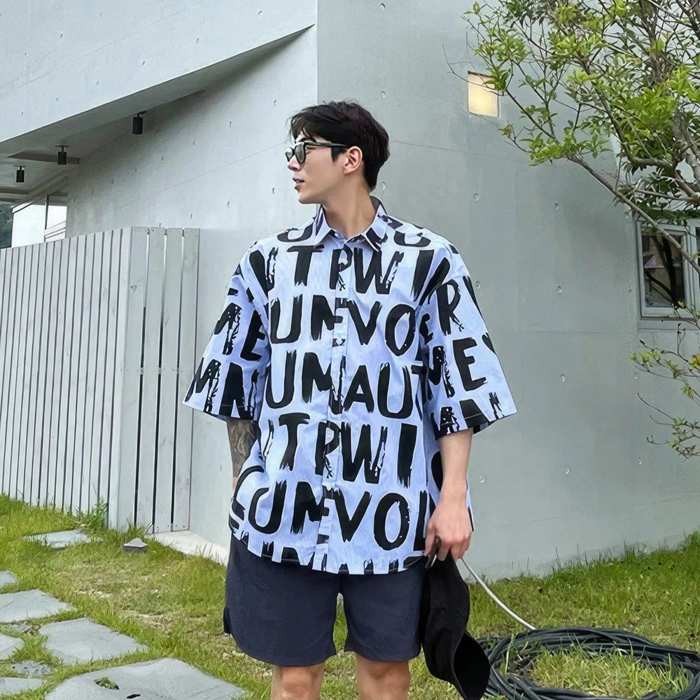 Letter Print Short Sleeve Shirt