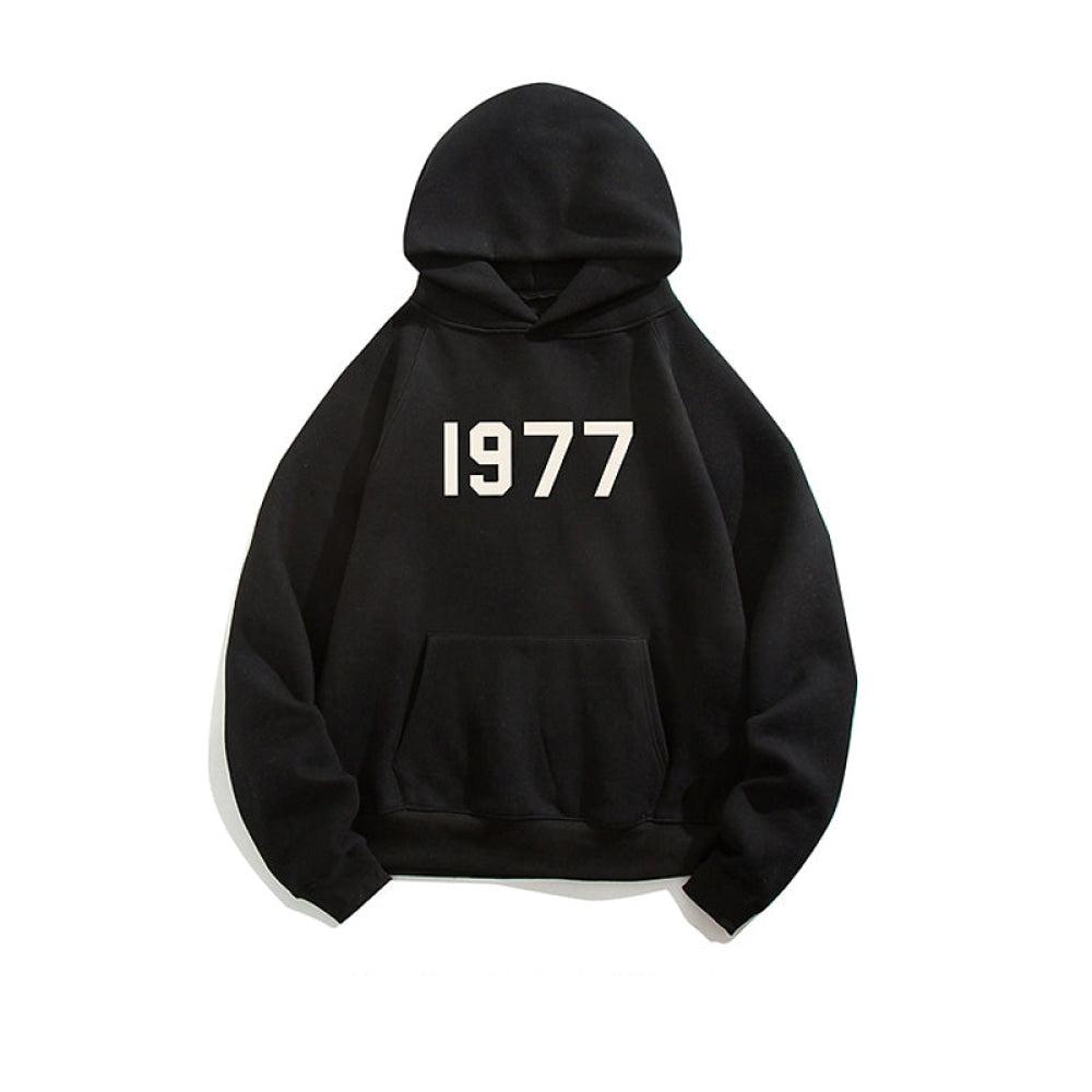 Letter Printed Plus Velvet Hooded Sweatshirt