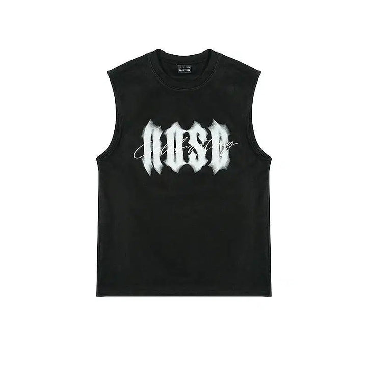 Letter Printed Sleeveless Tank Top