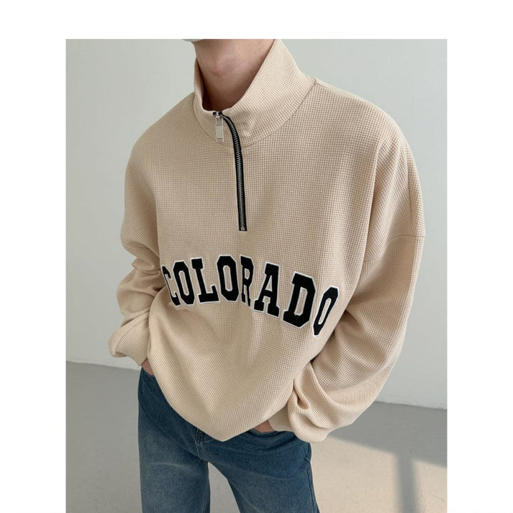 Letter Stand-Up Collar Sweater