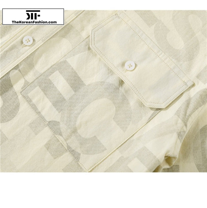 Letters Printed Cotton Shirt