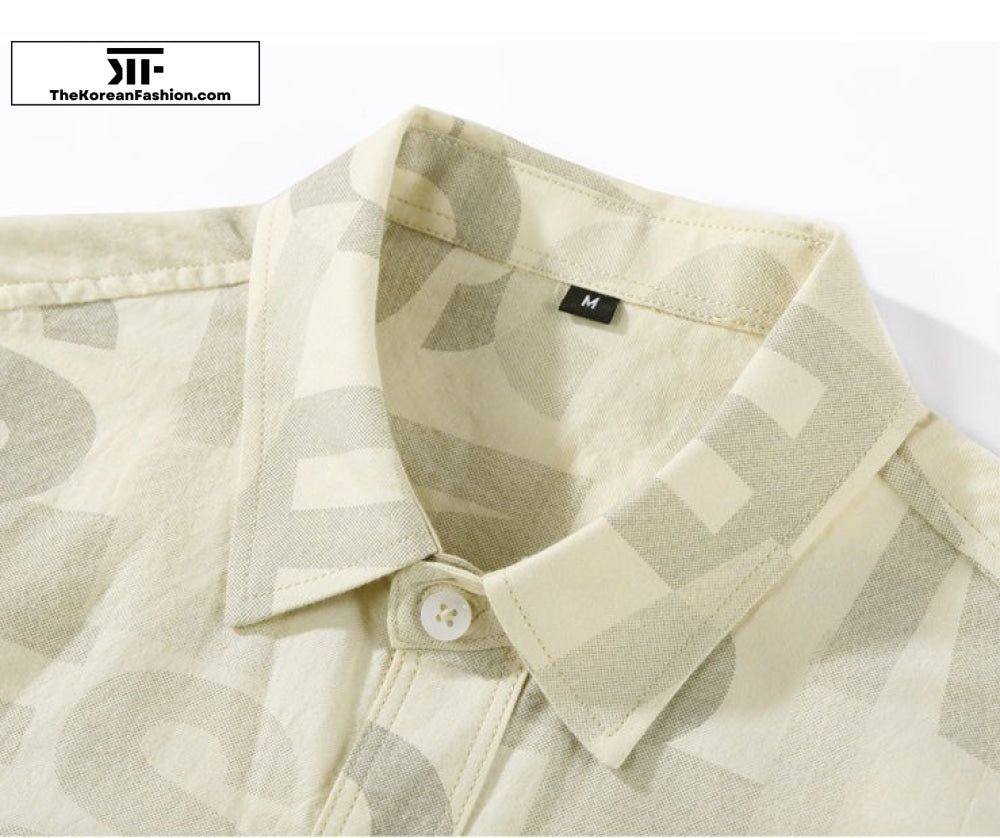 Letters Printed Cotton Shirt