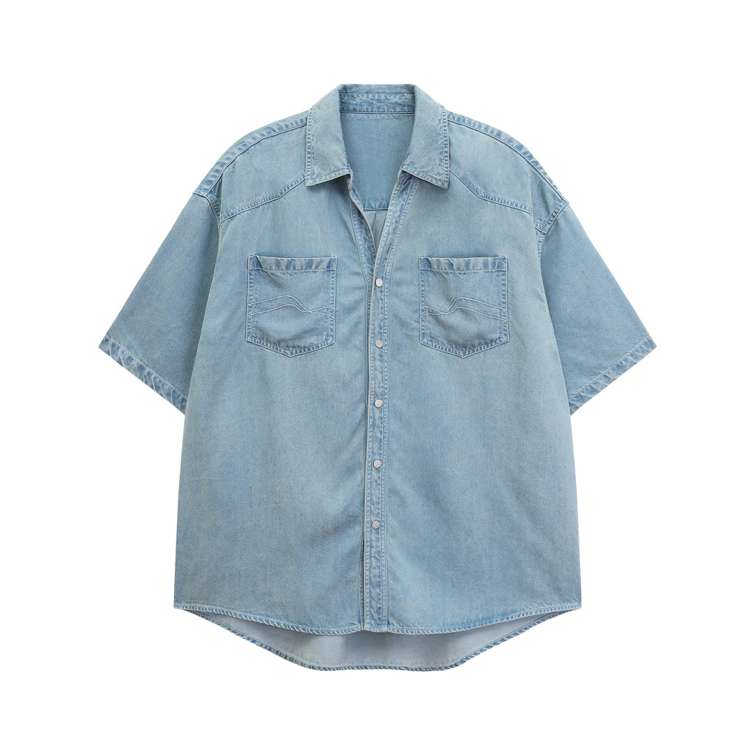 Light Blue Denim Button-Down Shirt