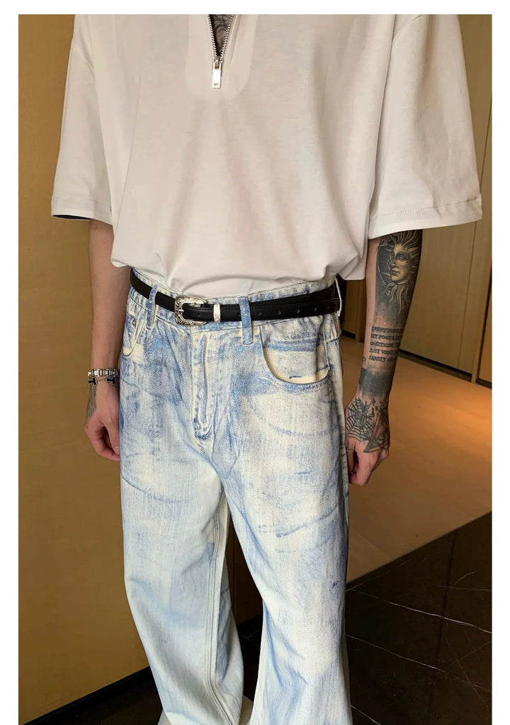 Light Wash High-Waist Wide-Leg Jeans