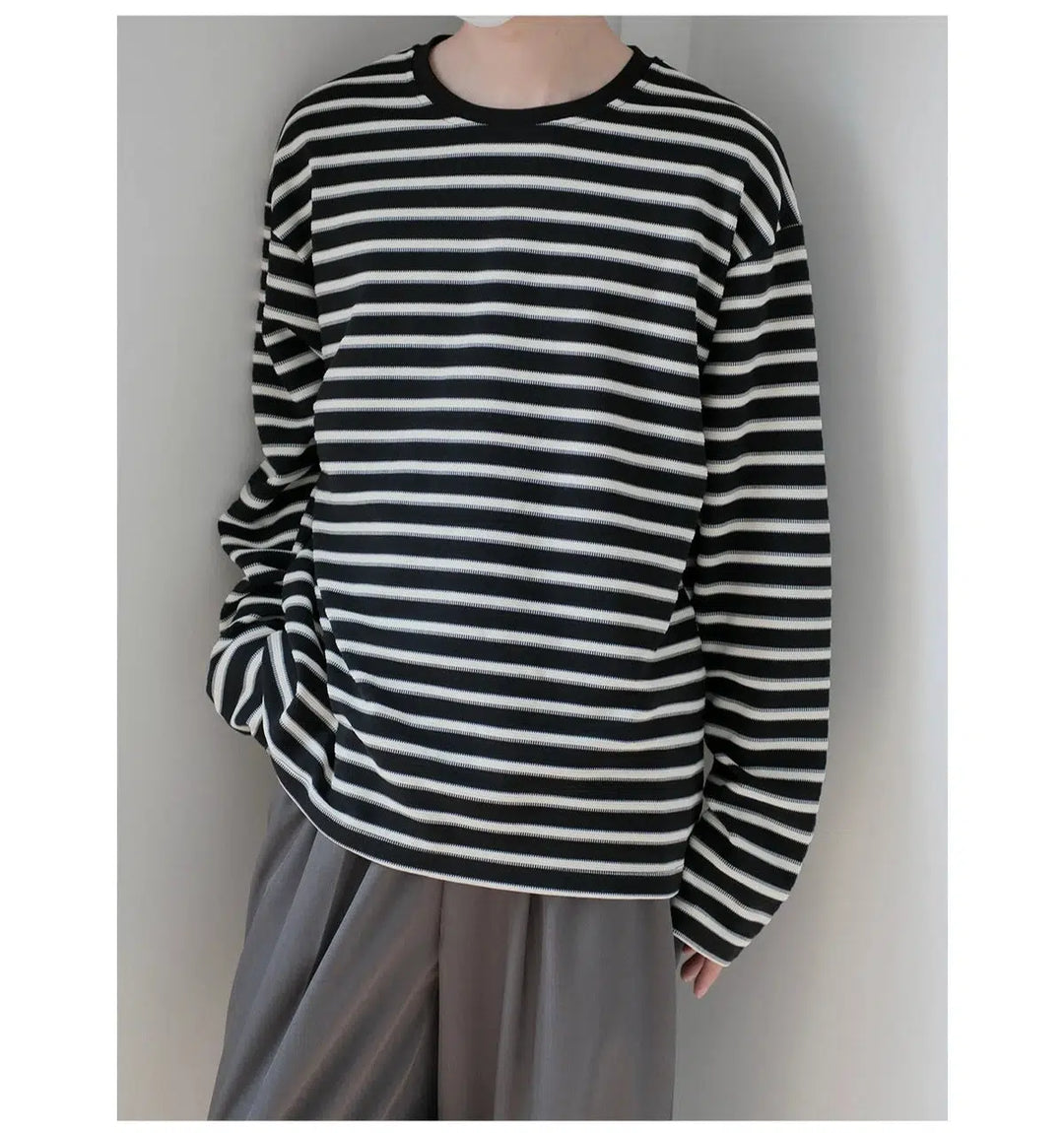 Lightweight Crew Neck Striped T-shirt