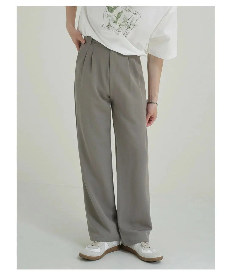 Lightweight Plain Straight Casual Pants