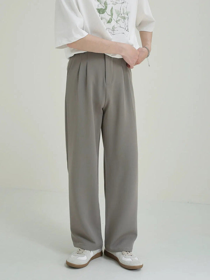 Lightweight Plain Straight Casual Pants