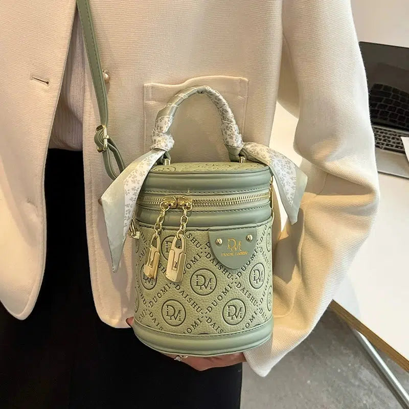 Lock Bucket Shaped Handbag