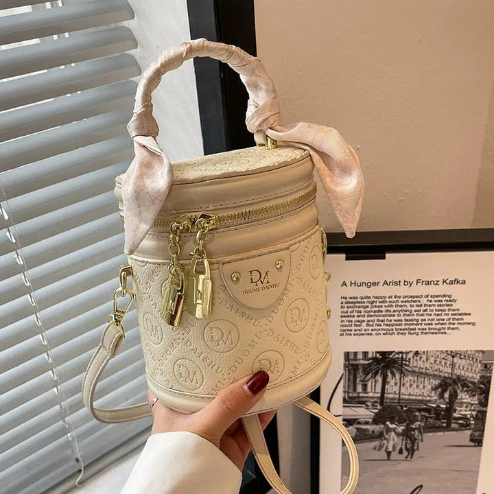 Lock Bucket Shaped Handbag