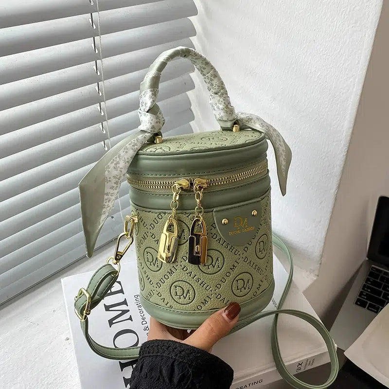 Lock Bucket Shaped Handbag