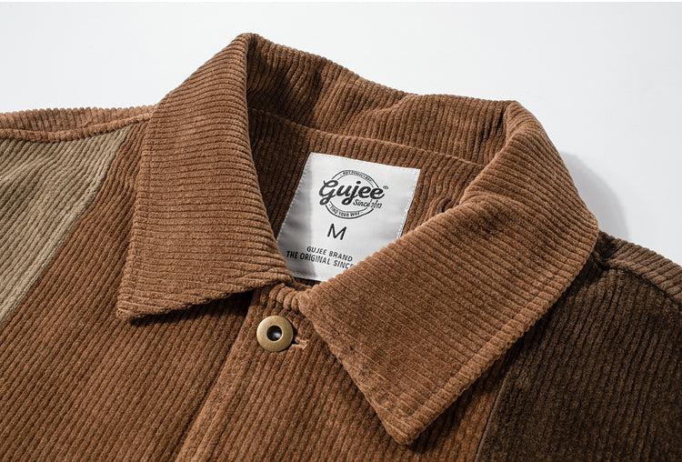 Logo Design Corduroy Button-Up Jacket