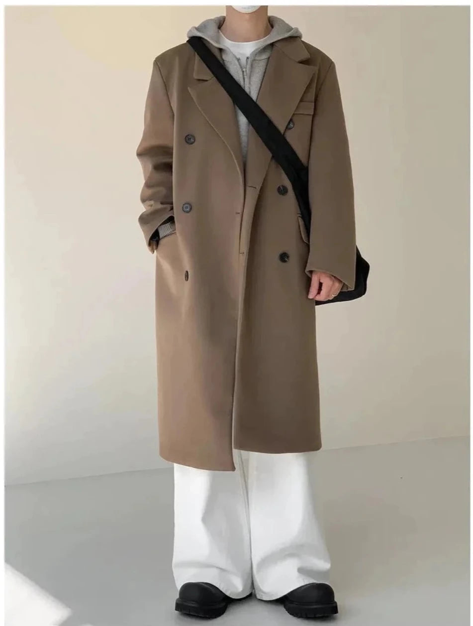 Long Double Breasted Woolen Coat