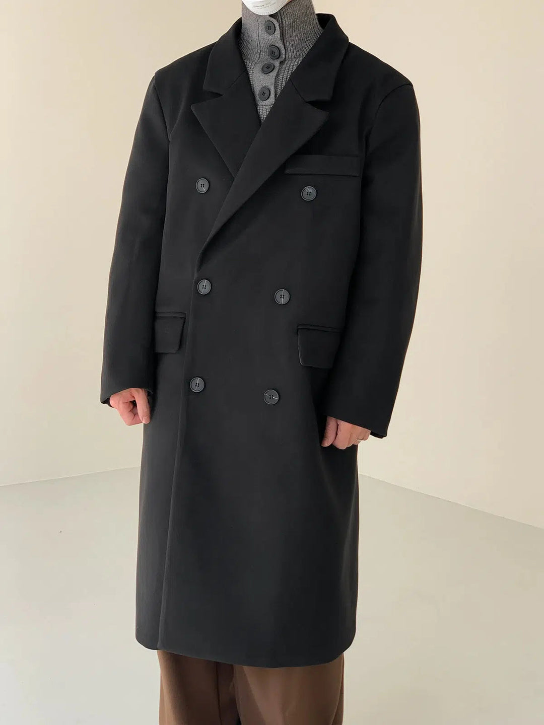 Long Double Breasted Woolen Coat