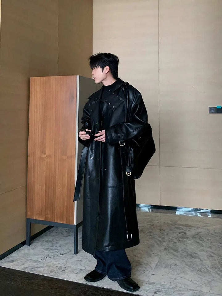 Black Long Leather Coat