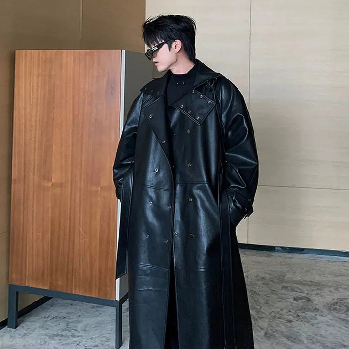 Black Long Leather Coat