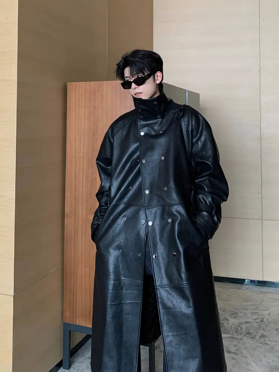 Black Long Leather Coat