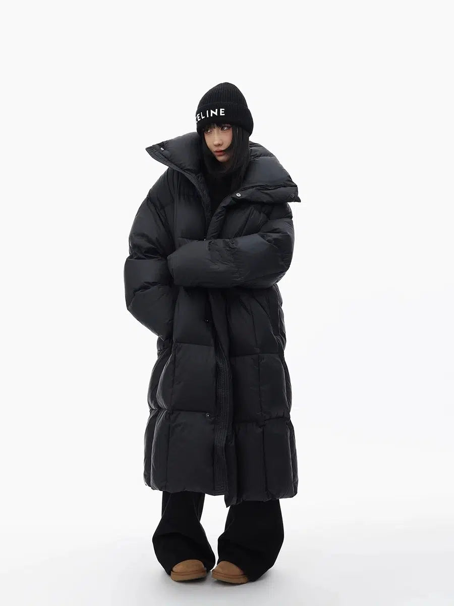 Long Puffer Down Hooded Jacket