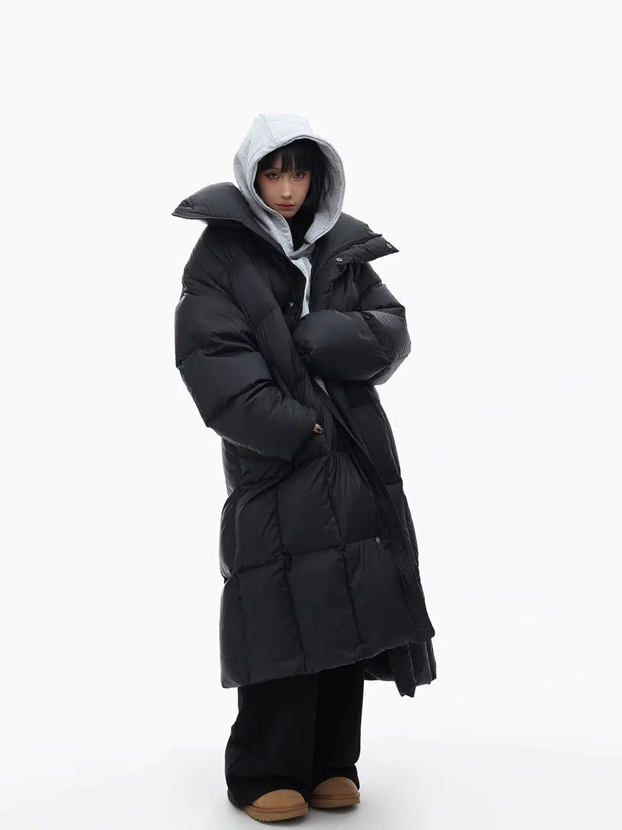 Long Puffer Down Hooded Jacket