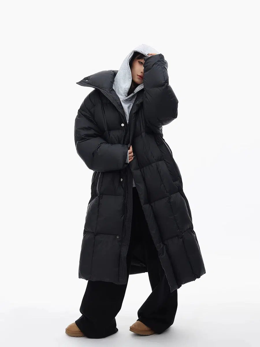 Long Puffer Down Hooded Jacket