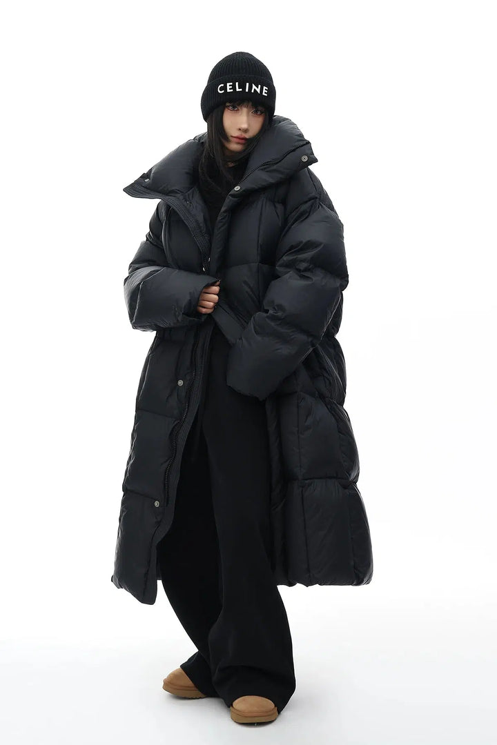 Long Puffer Down Hooded Jacket