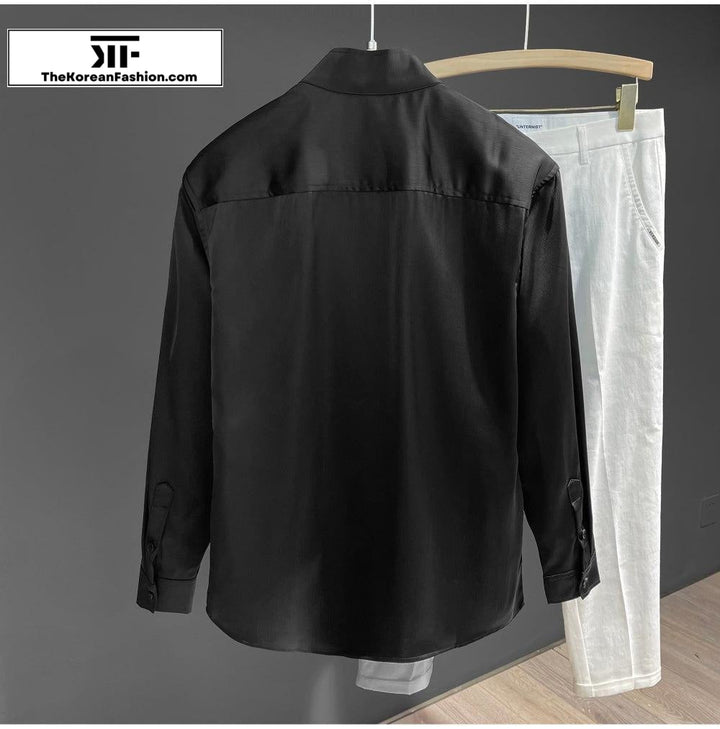 Long Sleeve Chiffon Shirt with Pockets