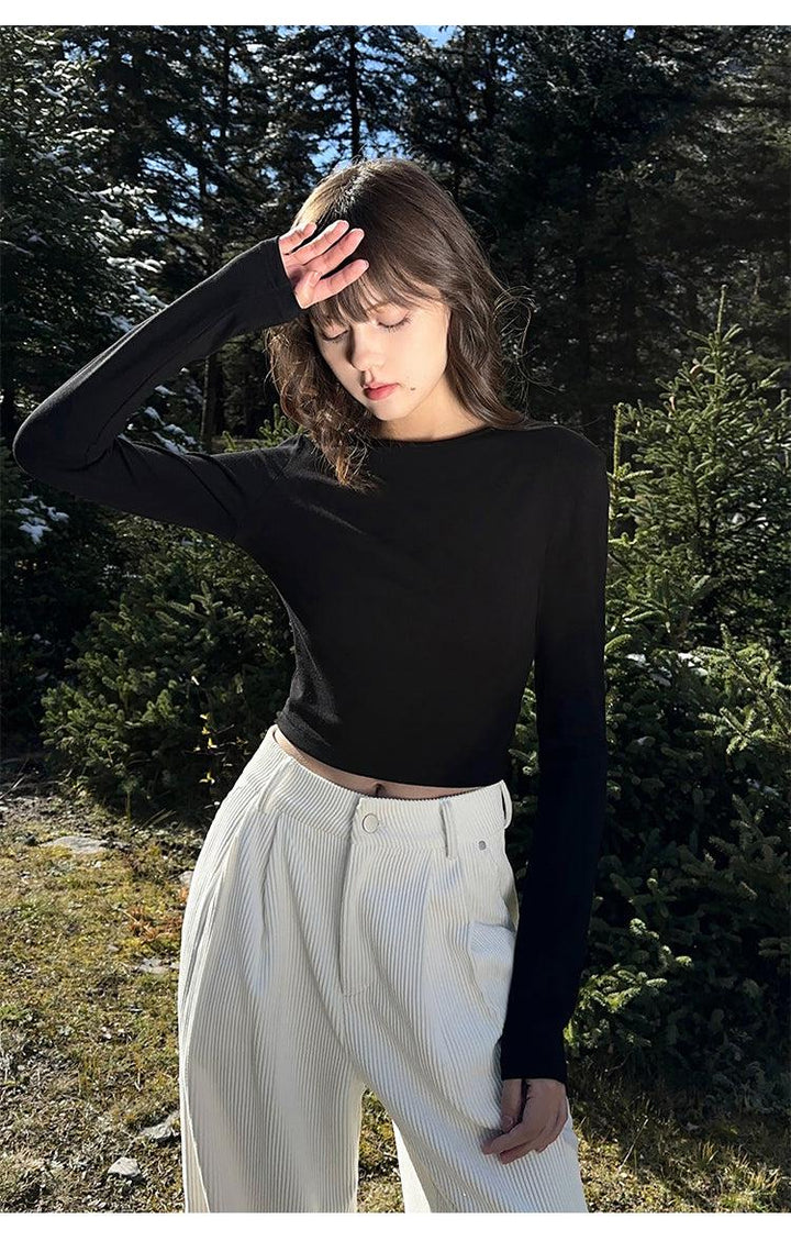 Long-Sleeve Knitted Top