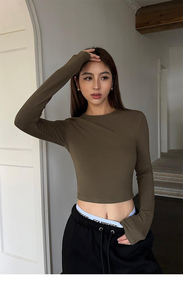 Long-Sleeve Knitted Top