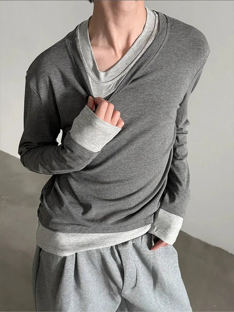 Long Sleeve Layered Casual Shirt