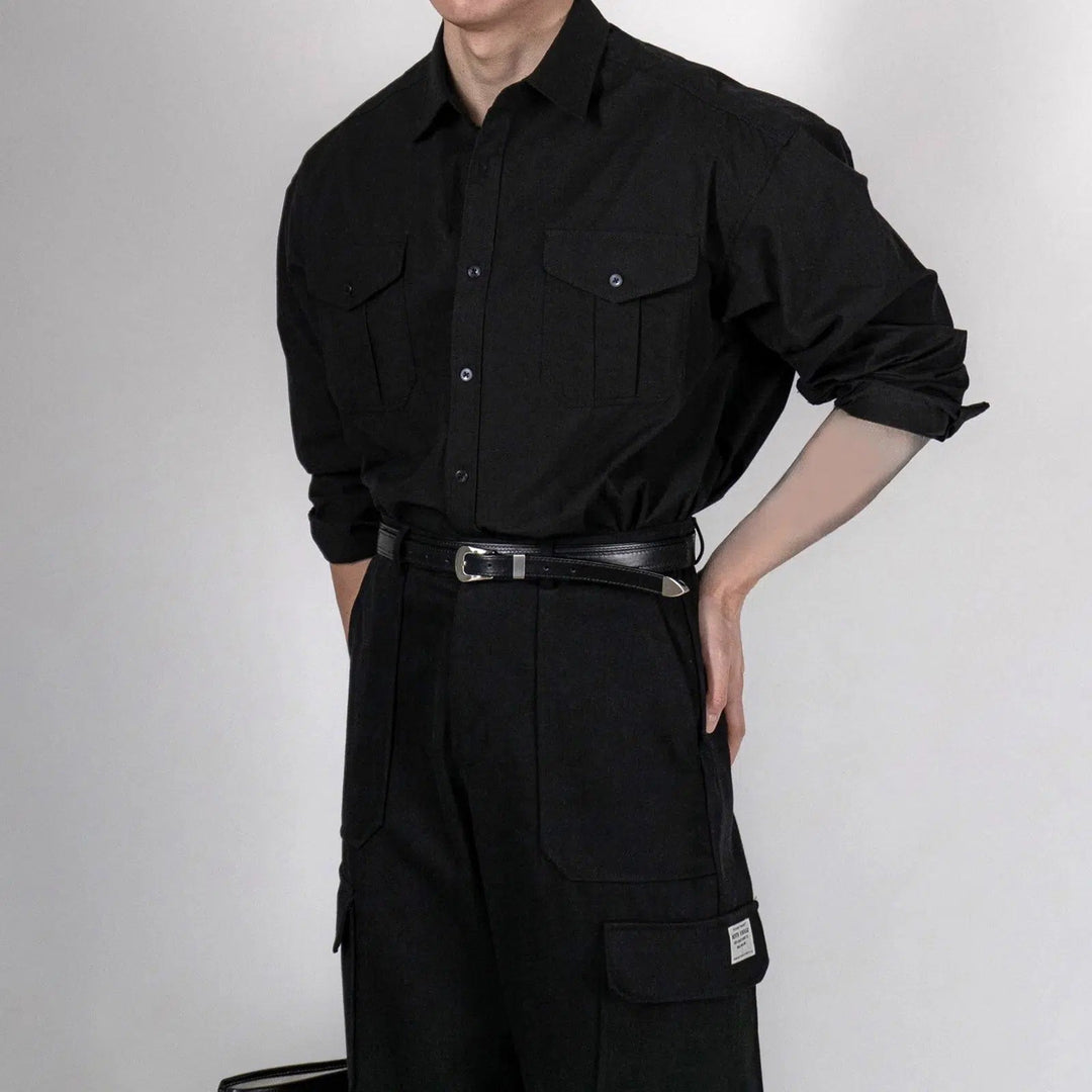 Long Sleeve Utility Pockets Shirt