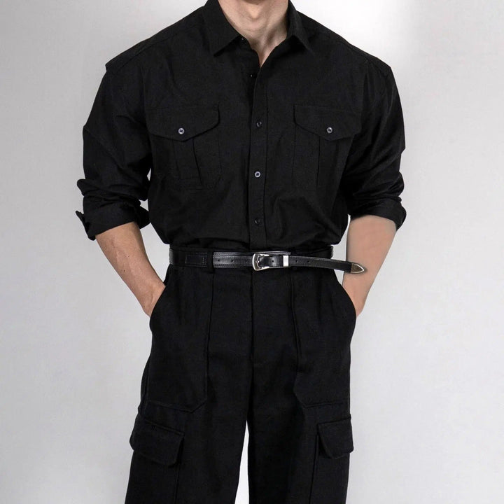 Long Sleeve Utility Pockets Shirt