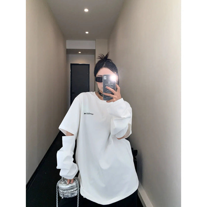 Long Sleeves Open Oversized T-shirt