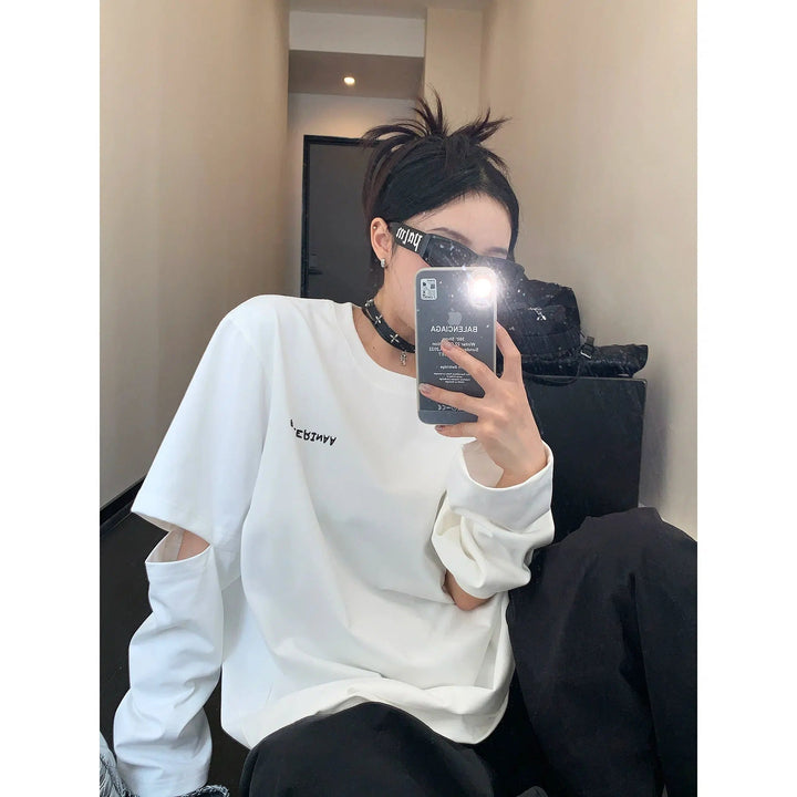 Long Sleeves Open Oversized T-shirt