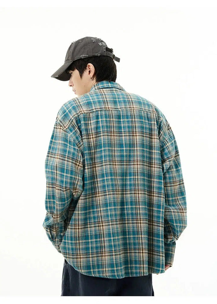 Long-sleeved Plaid Shirt