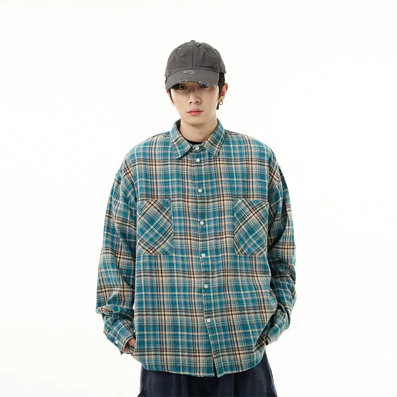 Long-sleeved Plaid Shirt