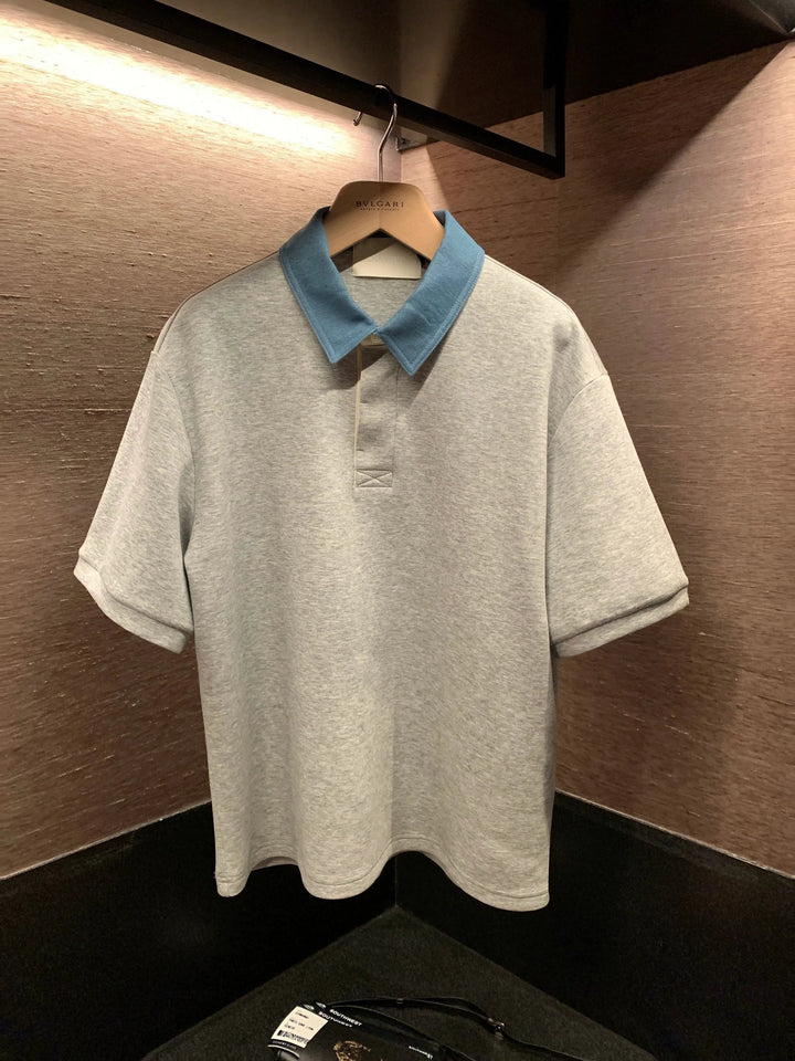 Loose Fit Contrast Color Polo Shirt