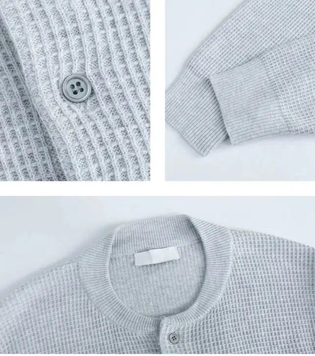 Loose Fit Henley Neck Sweater