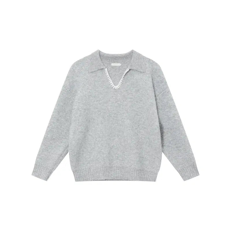 Loose Fit Lapel Sweater