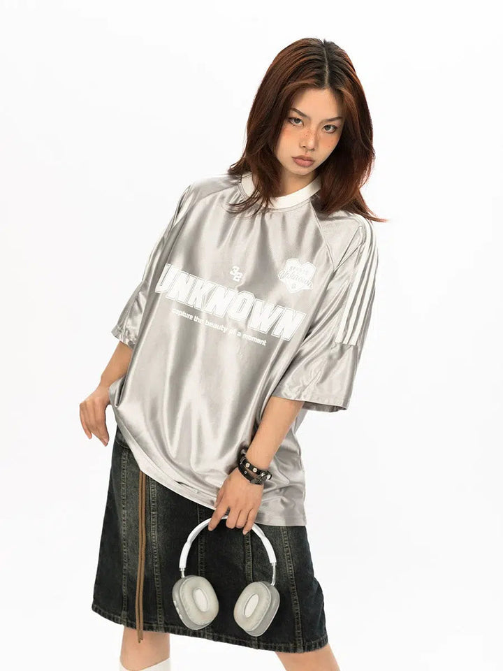 Loose Fit Metallic Racing T-shirt