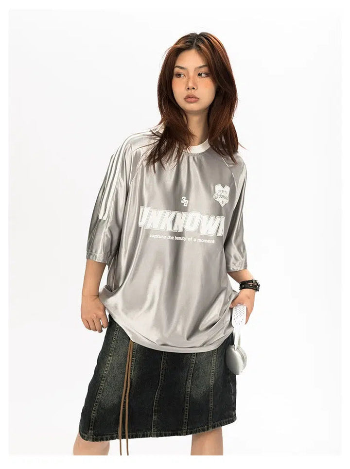 Loose Fit Metallic Racing T-shirt