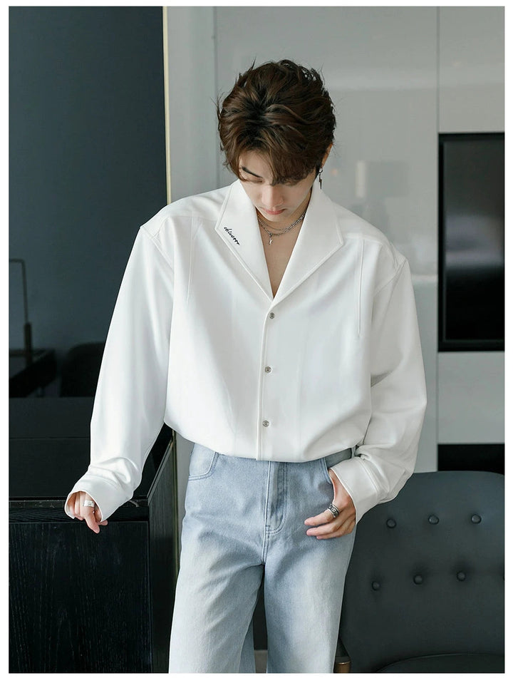 Loose Fit Retro Long Sleeve Shirt