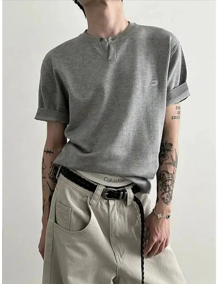 Loose Fit Short Sleeve Polo Shirt