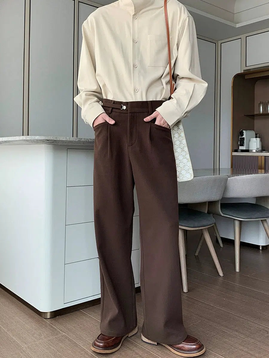 Loose Fit Straight Suit Pants