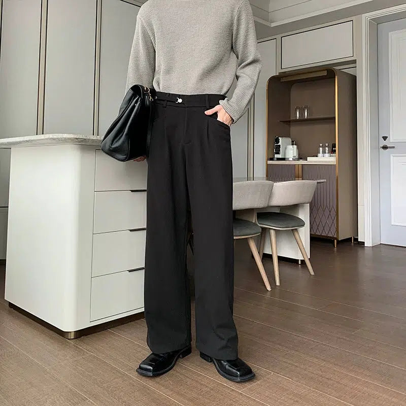 Loose Fit Straight Suit Pants