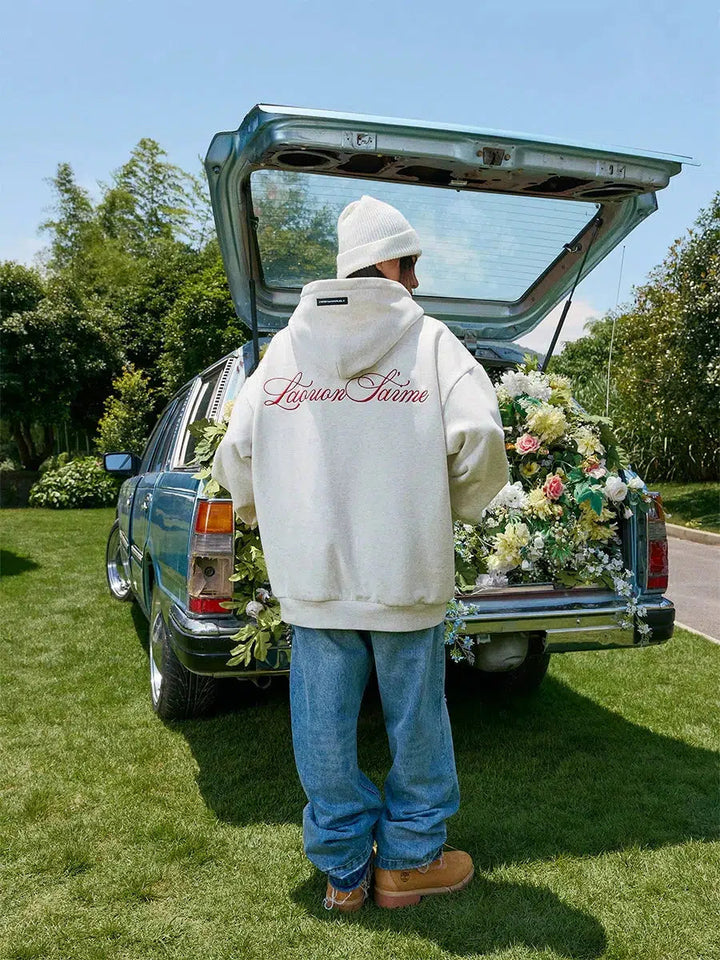 Loose Fit White Hoodie