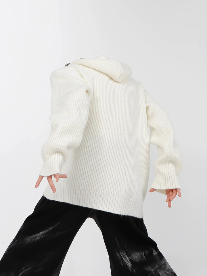 Loose Knitted Hooded Sweater