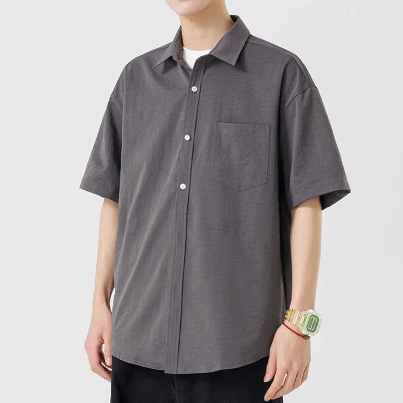 Loose Lapel Short-Sleeve Shirt