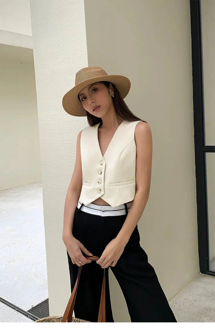 Loose Sleeveless Suit Vest