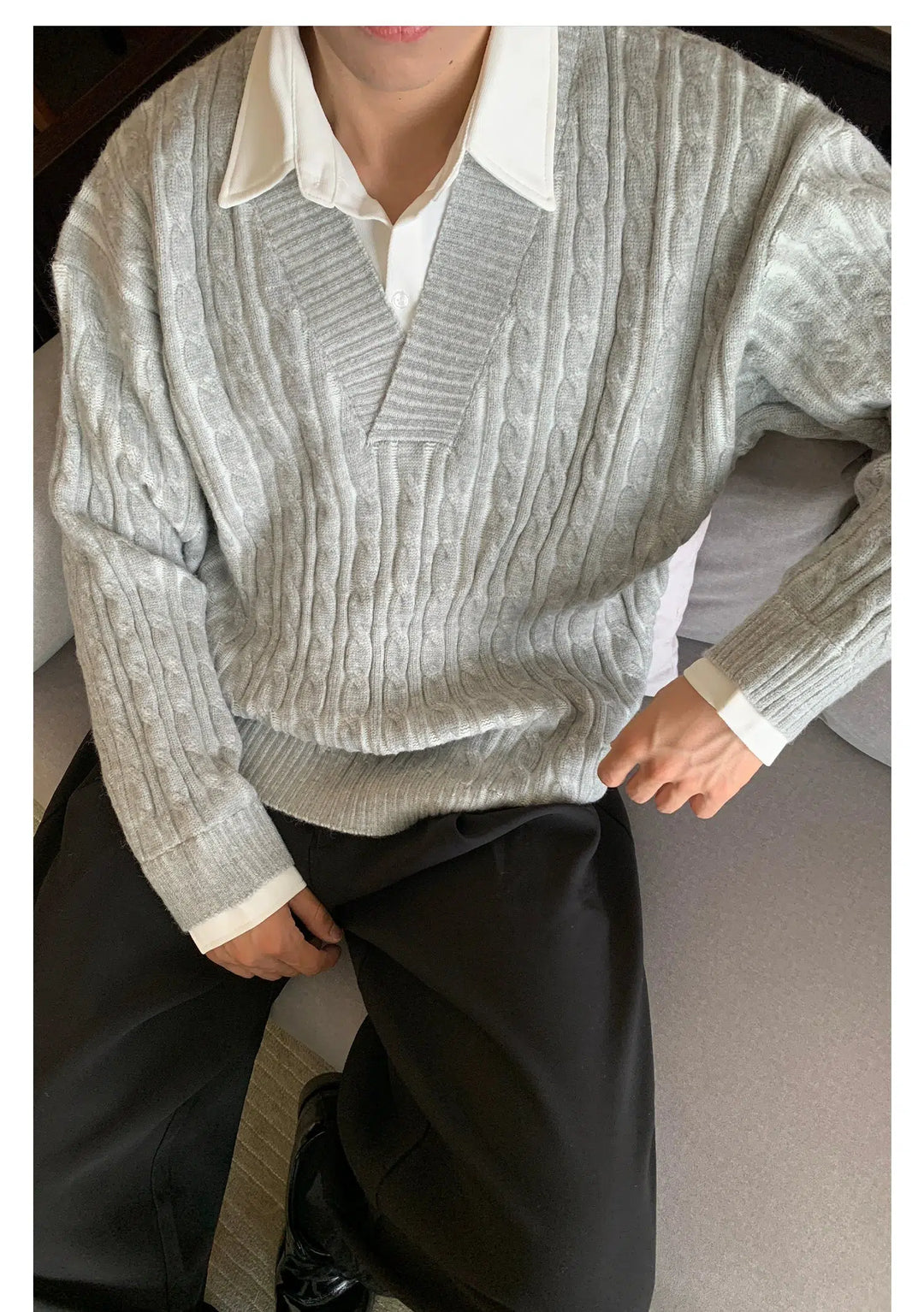 Loose-fit Cable Knit Sweater