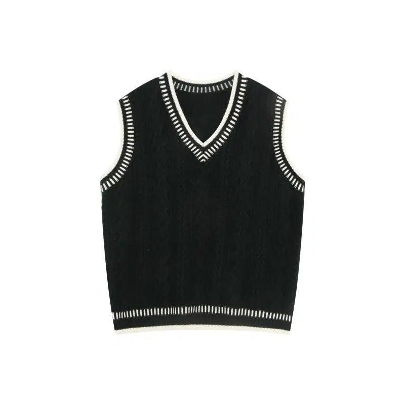 Loose-fit Cable Knit Vest